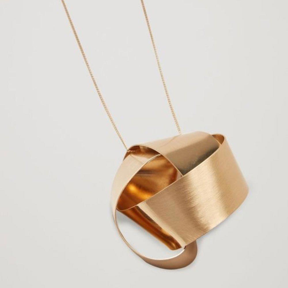 COS Abstract Pendant Necklace in Gold - Picture 3 of 4
